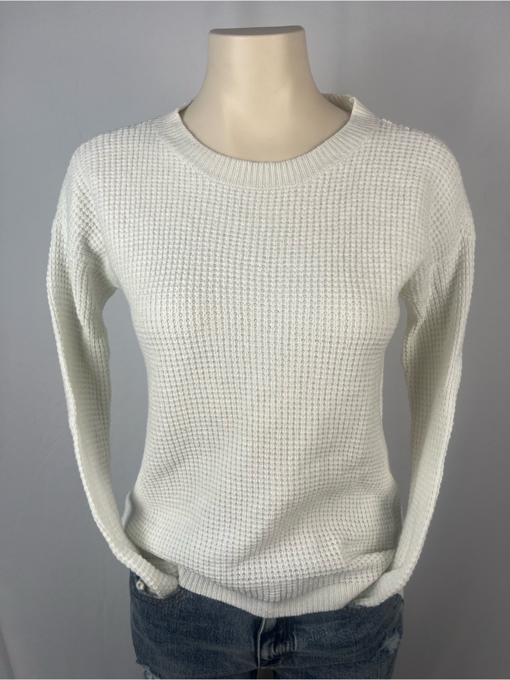 Wilfred Free Cream Waffle Knit Crewneck Sweater